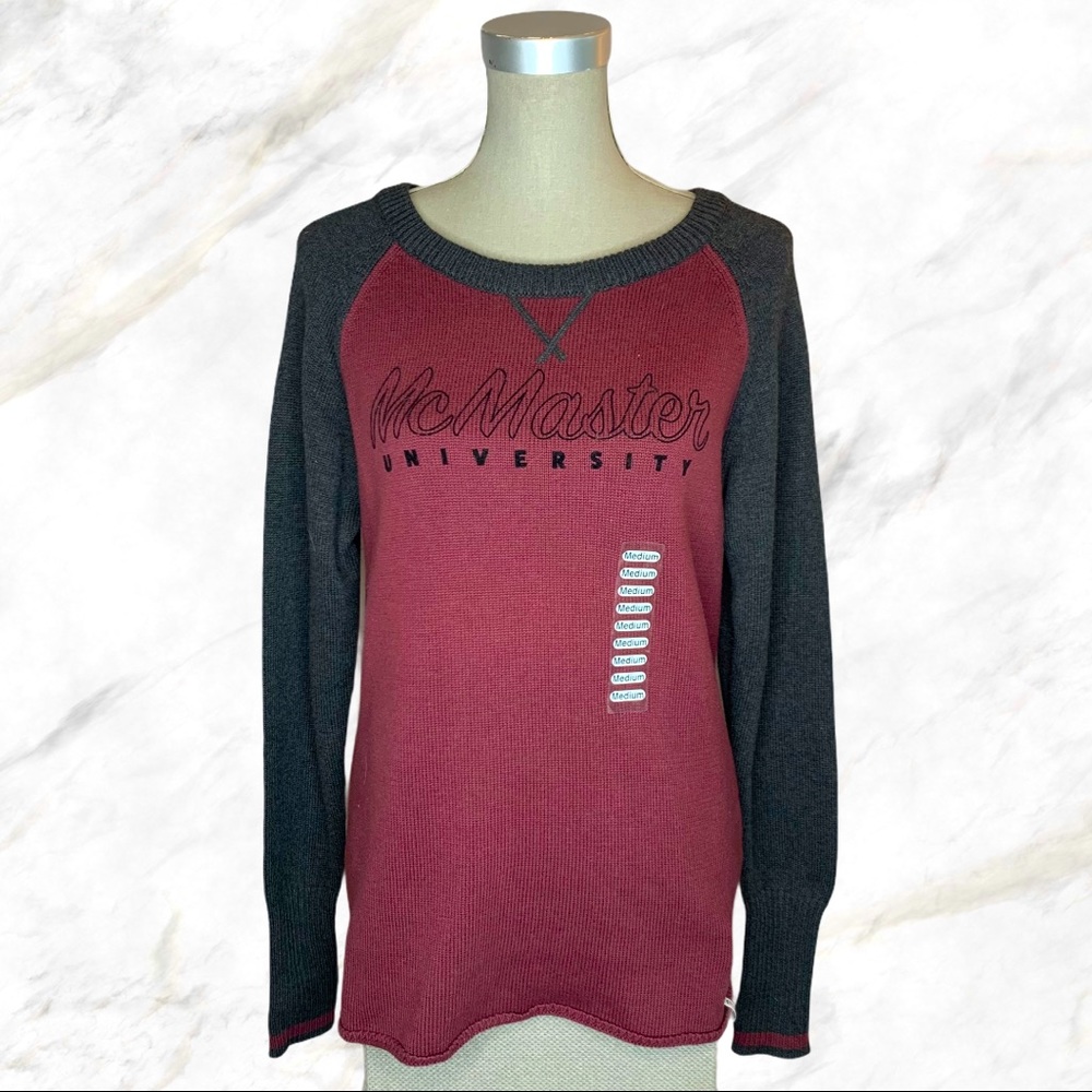 McMaster University | Maroon & Grey Sweater - Picture 1 of 9